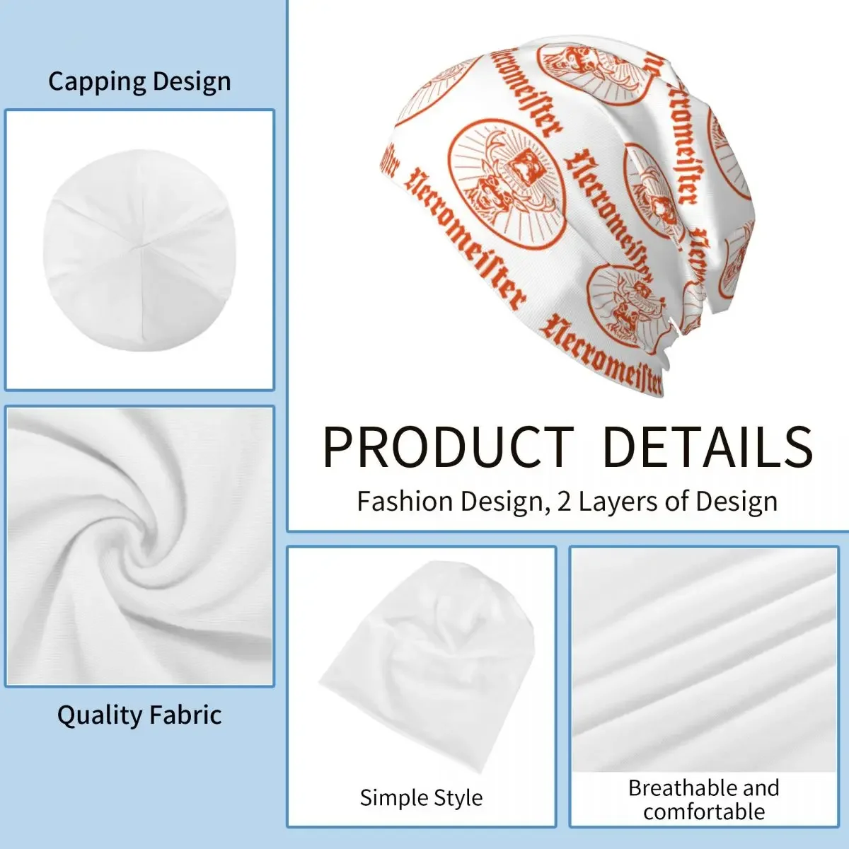 Jager Liqueur Logo Jagermeister قبعة محبوكة دافئة الهيب هوب بونيه قبعة الخريف الشتاء في الهواء الطلق قبعات حريمي للجنسين الكبار #6