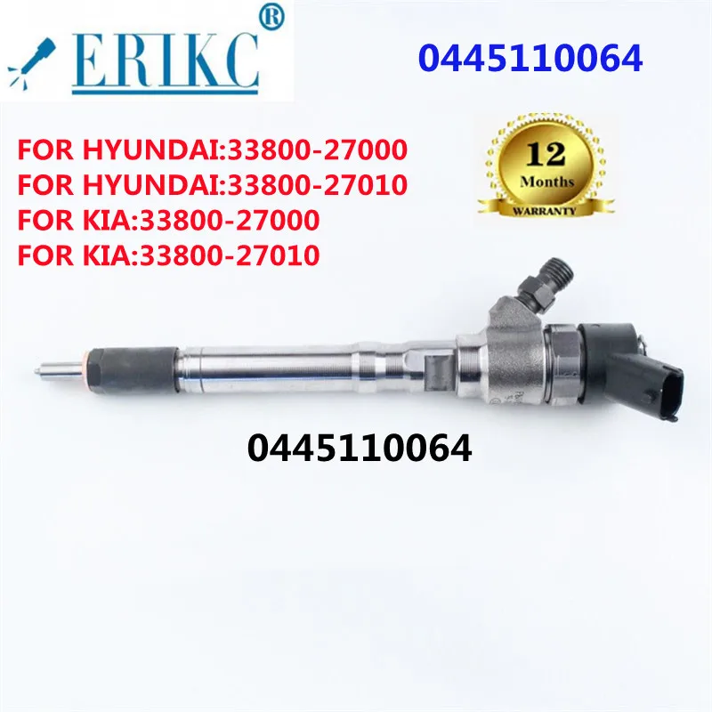 

ERIKC 0445110064 Fuel Injector Nozzle 0 445 110 064 (0986435147) FOR HYUNDAI:33800-27000 33800-27010 KIA:33800-27000 33800-27010