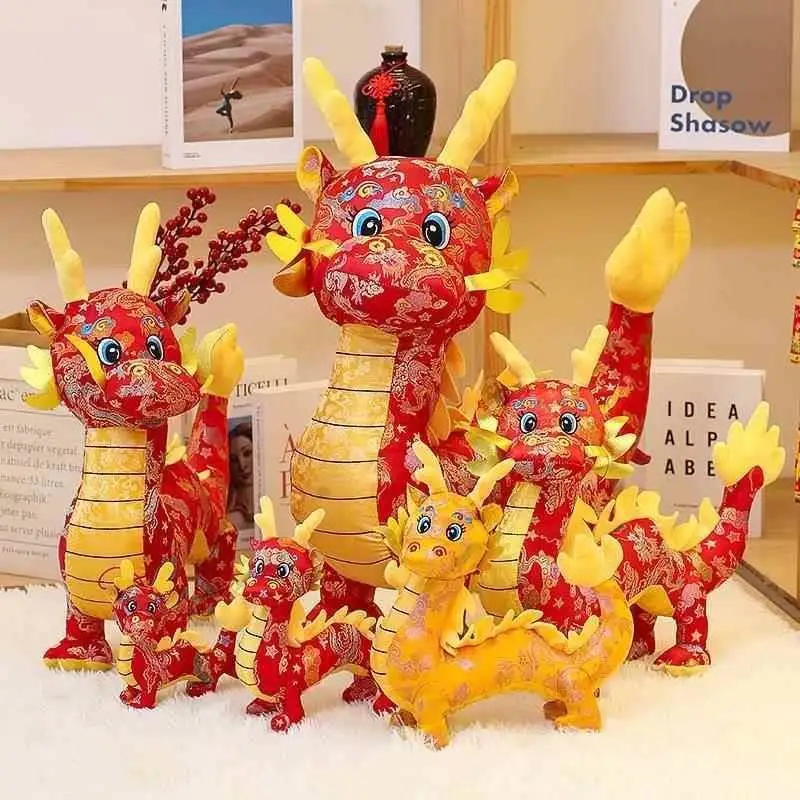 

Dragon Year Mascot Doll Plu Toy Life Size Soft Stuffed Animal Dog ape PP Cotton Filled Universal G Toy for Ages 4+