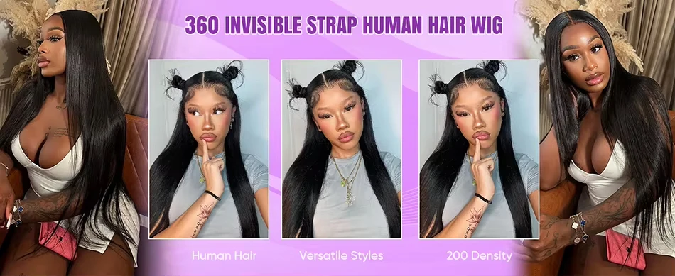 Straight Human Hair Wig 360 Full Lace Wigs Human Hair 13x6 HD Transparent Lace Frontal Wig 4x4 Closure Wig Pre Plucked