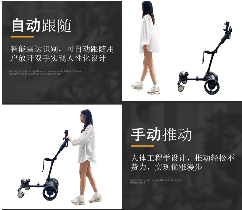 عربة جولف كهربائية ذات أربع عجلات ذات محرك مزدوج، عربة جولف ذكية قابلة للطي من سبائك الألومنيوم #3