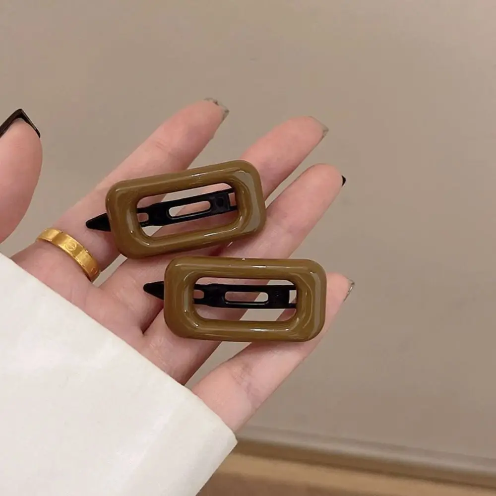 1 pair High Quality Korean Style Hair Clips Square Light Weight Headwear All Match Morandi Color Kids Hairgrips