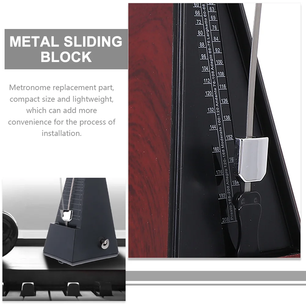 

2pcs Metal Metronome Pendulum Block Piano Guitar Accessory Durable Slider Mechanical Part Universal Lightweight Beat Rhythm Tool