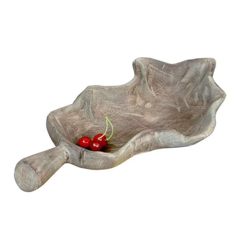Handmade Wooden Tray for Snacks and Fruit Home Desktop Storage Organizer for Homestay and Houseware Utensils Factory Direct
