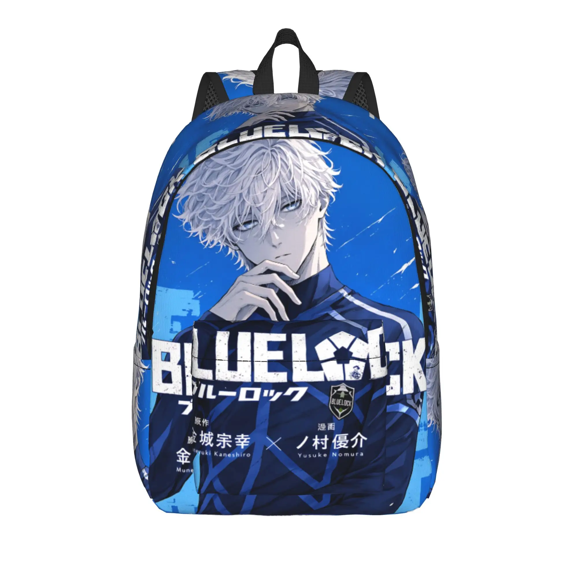 Fashion Blue Lock Football Anime Backpack  Mochilas Dual-Use For Work Retro Washable Rucksack