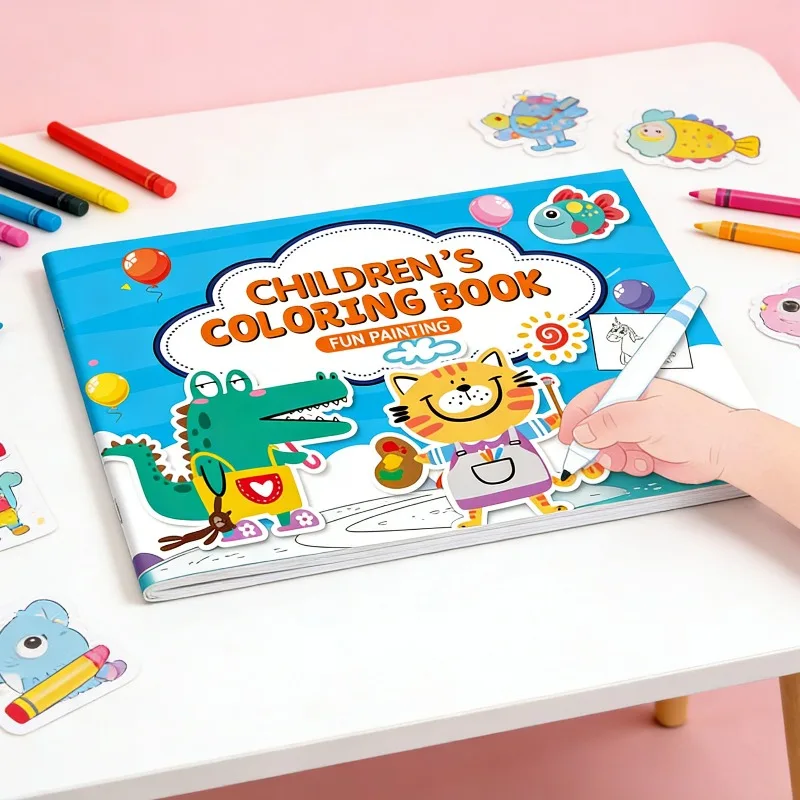 

32 Pages Children's Colored Pen Drawing, Graffiti Coloring Book, Cartoon Animal Drawing Book, Fun Coloring Book