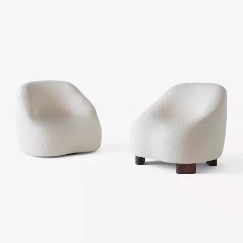 

Nordic simplicity, wabi style art, single sofa fashion, lamb wool living room