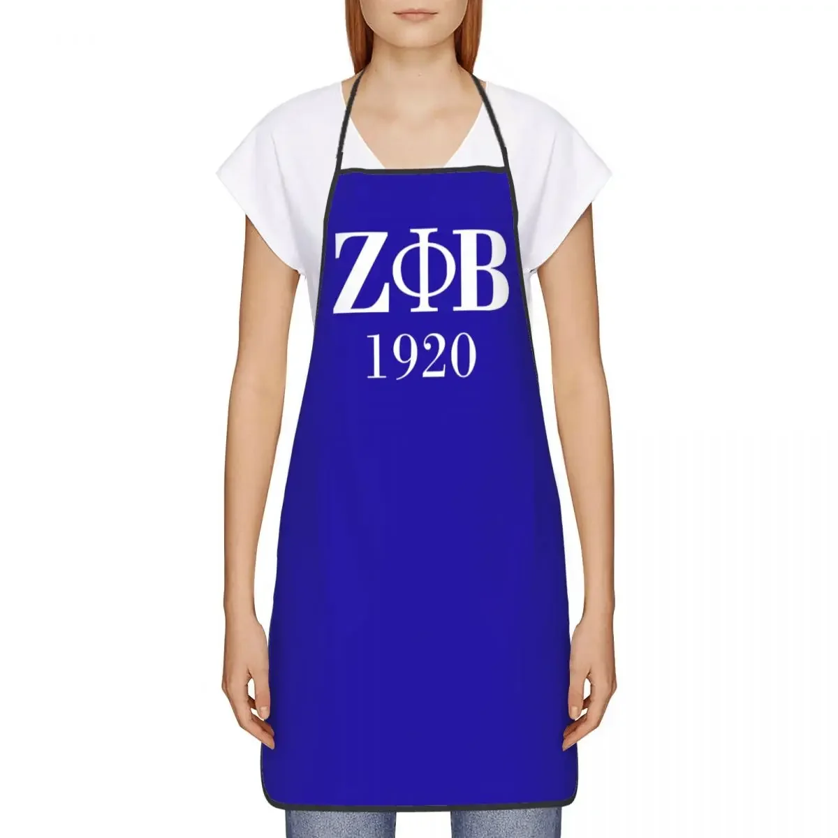 Zeta Phi Beta Apron for Women Men African American Adult Unisex Kitchen Chef Bib Tablier Cuisine Cooking Baking Painting