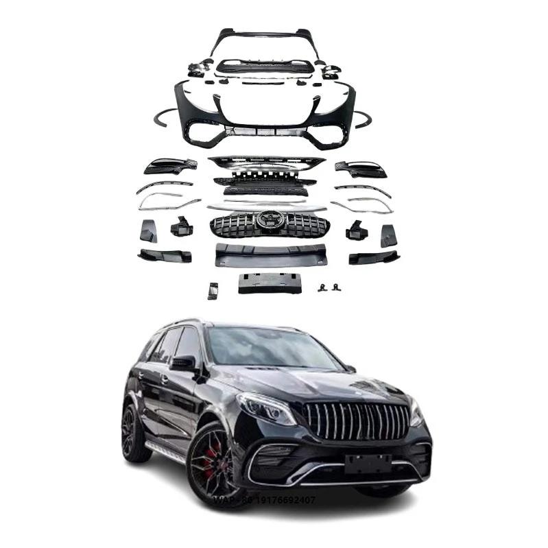 

2021 GLE63 Old New for Benz ML Upgrade High Quality Body Kit with Perfect Fit Hood Grille Front & Rear Bumpers 12-15