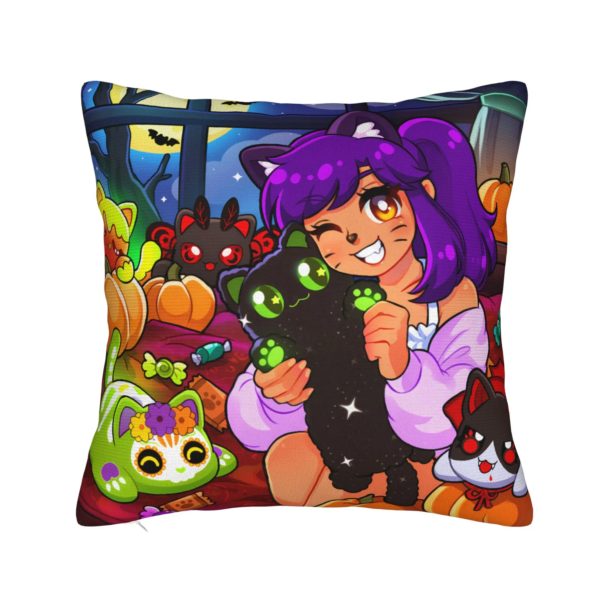 Adventurous Aphmau Quest Background Pillowcases  Novelty Pillow Case For Living Room Bed Chair Square Pillow Cover