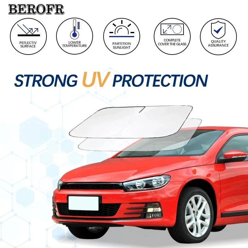 Windshield Sun Shade For VW Volkswagen Scirocco R line Sunshade Sun Visor Protector Foldable Blocks UV Rays Keep Car Cooler