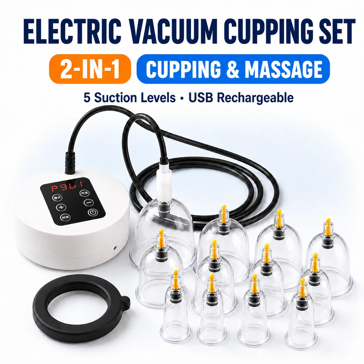 Electric Vacuum Cupping Massage Body  Suction Scraping Cup Fat Burner Therapy Anti Cellulite Slimming Massager Body Massage Cans