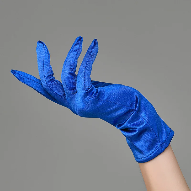 Women’s Short Satin Gloves Wrist-Length Dress Gloves for Evening Party Wedding Cocktail Formal Events Performances image 4