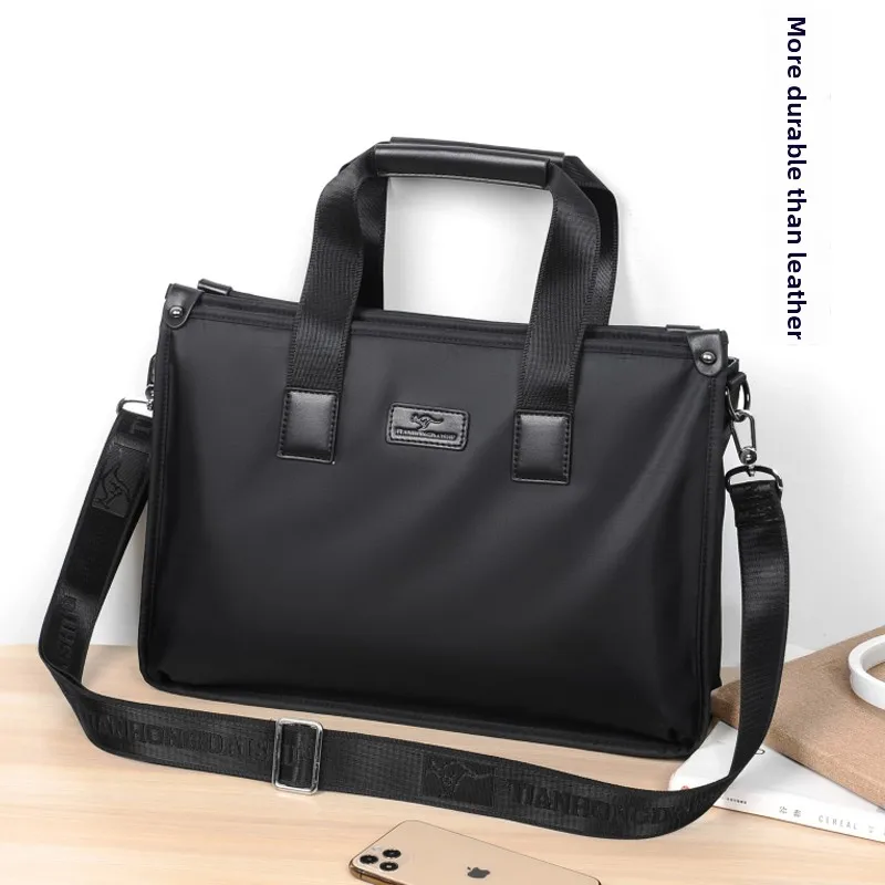 

Водонепроницаемая мужская сумка из бычьей ткани Busin для пригородных поездок, парусиновая сумка через плечо для ноутбука большой емкости, 5,6 дюйма