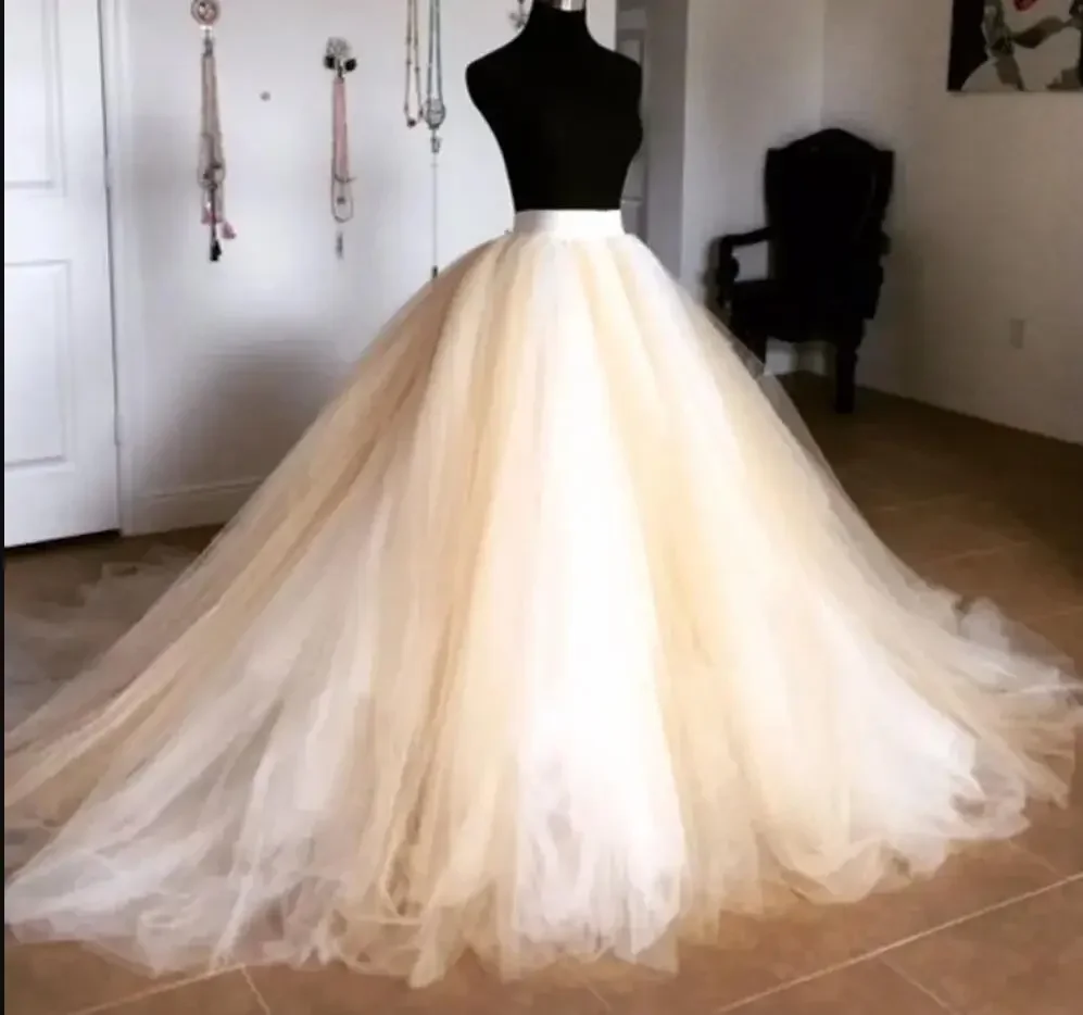 Oversized fluffy 8-layers tulle long dress, ball dress, ball wedding dress,, short skirt, customized