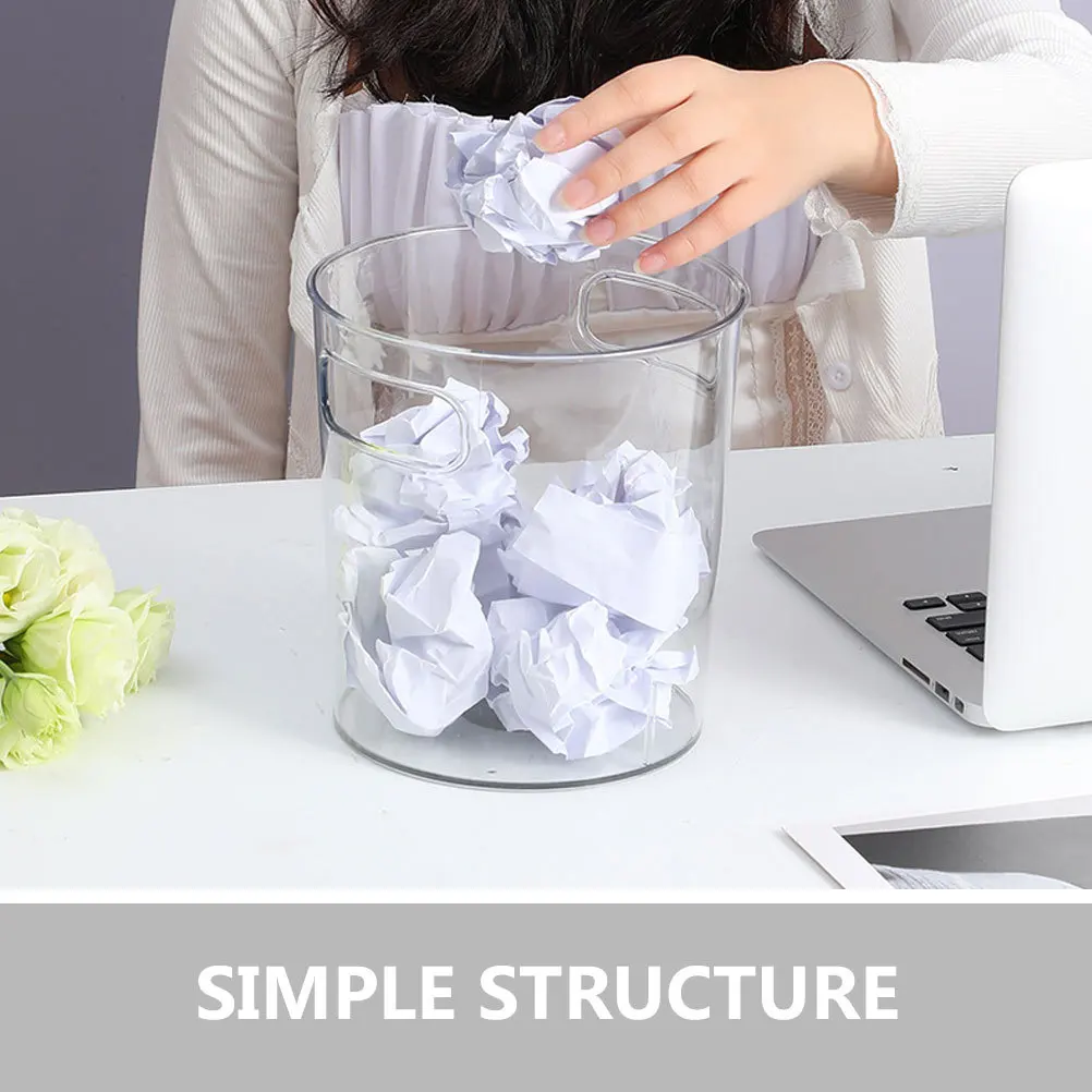

Creative Trash Bin Large Capacity Transparent Pet Household Garbage Bin For Home Office Kitchen Desktop Storage Case