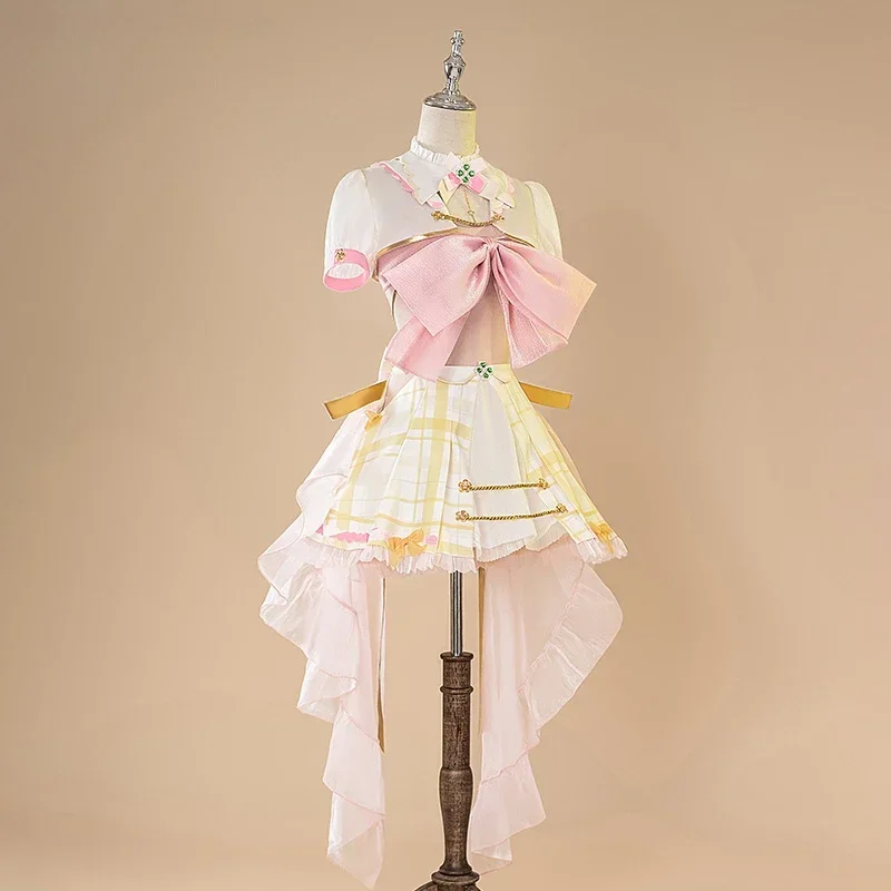 أزياء كوسون VTuber Ace Taffy التأثيرية YouTuber Ace فستان وردي من قماش التفتاح أغطية الرأس قفازات جوارب مجموعة مناسبة الاتفاقية #3