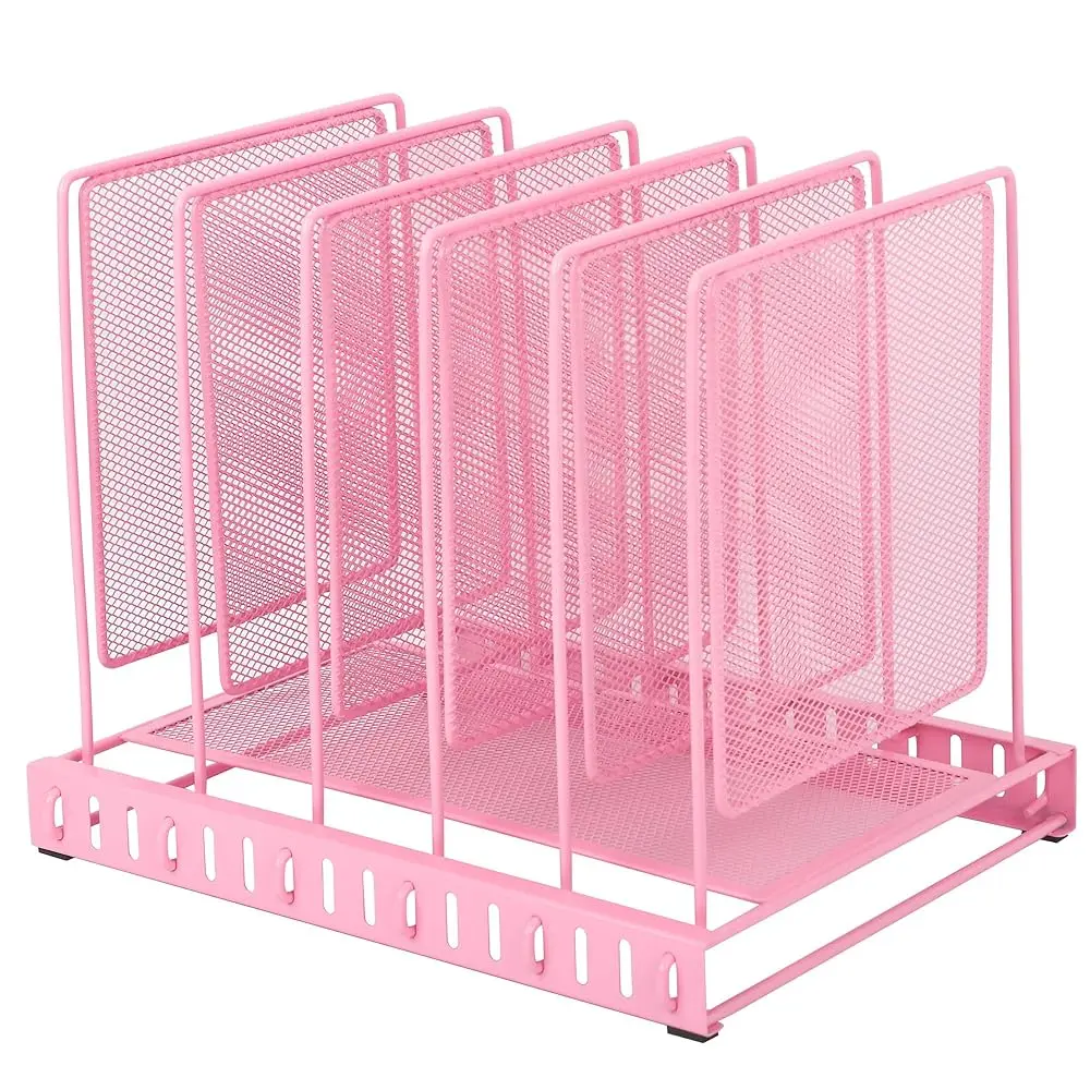 

Настольный органайзер для файлов из металлической сетки на 5 секций, с регулируемым расстоянием между секциями, вертикальный, для бумаг, почты, документов, журналов