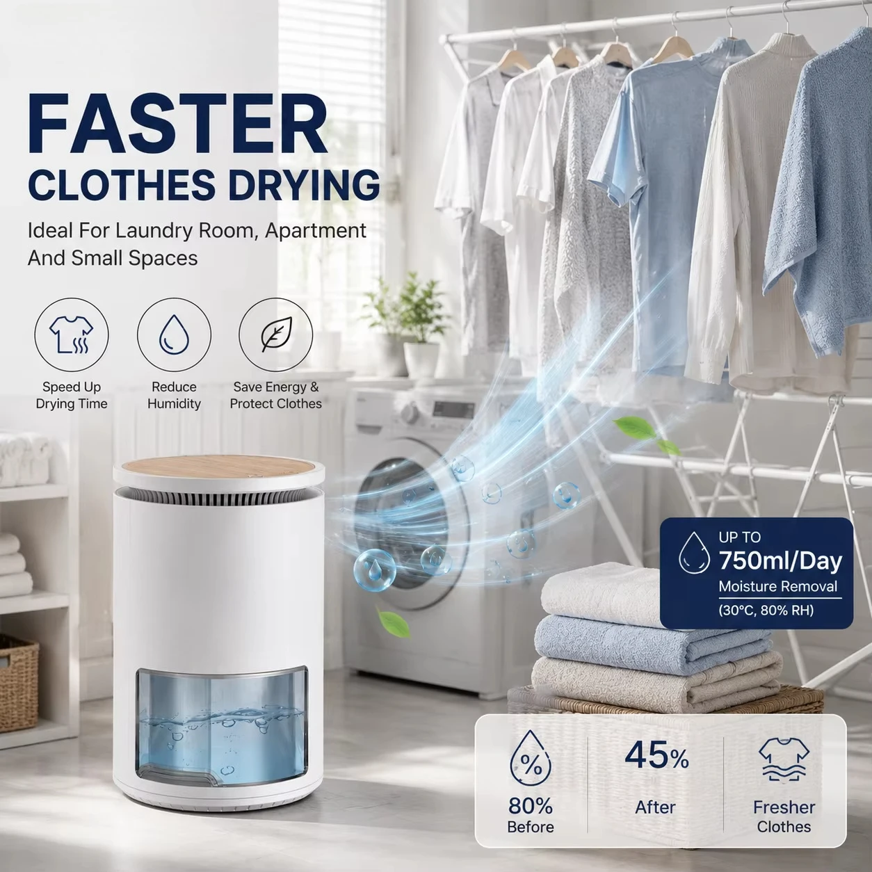 Smart Dehumidifier Portable Whole Home Silent House Smart Wifi Control Absorber Air Dryer with Sleep Mode Dehumidifier