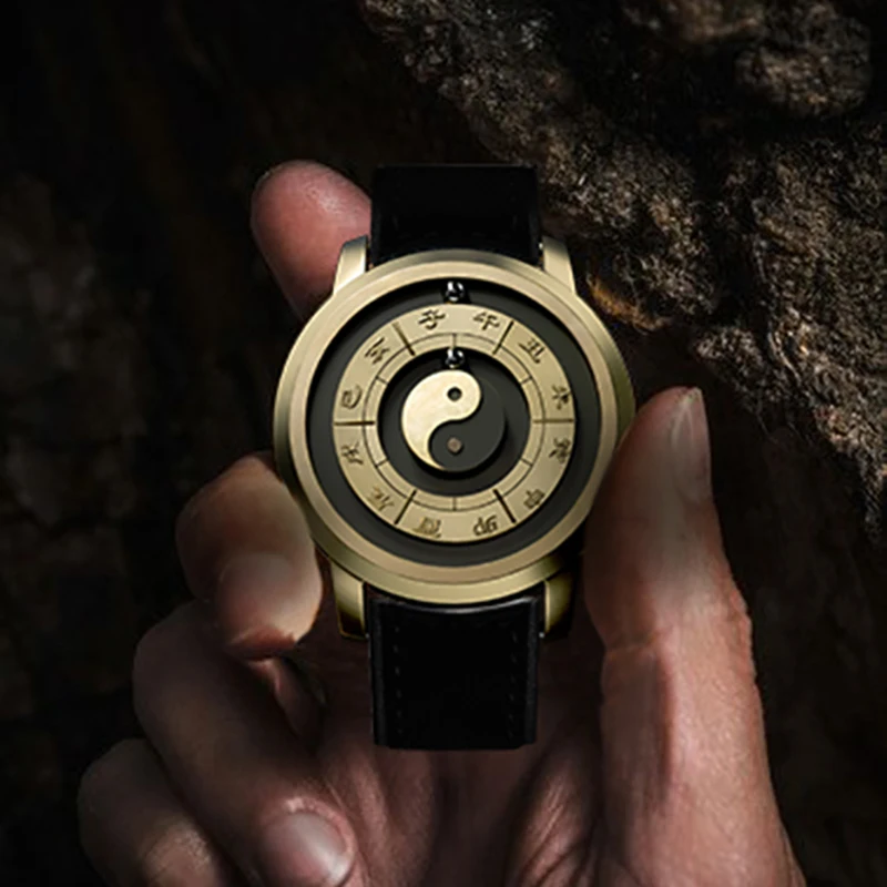 นาฬิกากลไกวินเทจสำหรับผู้ชายนาฬิกาควอทซ์อัตโนมัติกันน้ำหรูหราของแท้