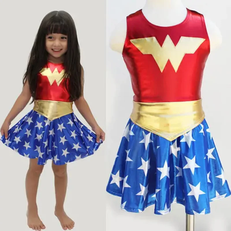 Kostium superbohatera dla dziewczynki dla dzieci tutu kostium na Halloween (3-9 lat) Wonder Girls party dress