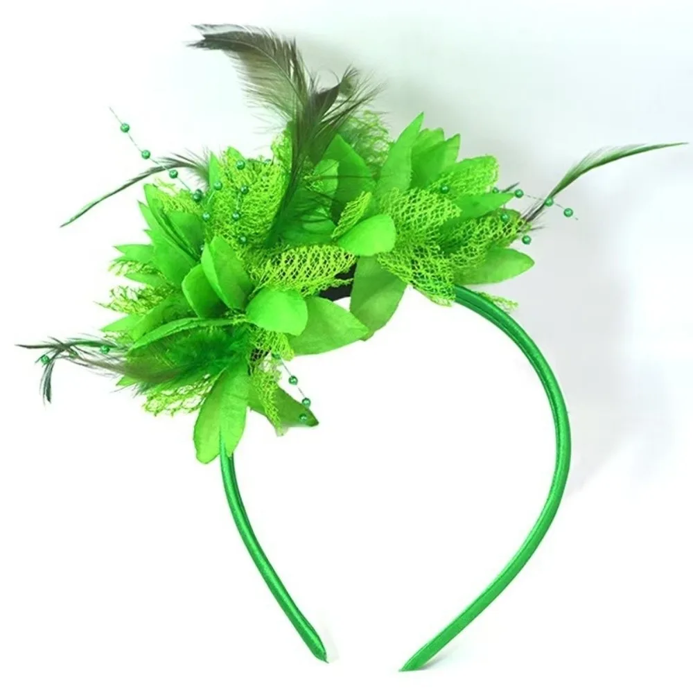 Mesh Flower Headband French Style Cocktail Headband 1920s Hair Accessories Floral Bride Headdress Masquerade Hair Band Party
