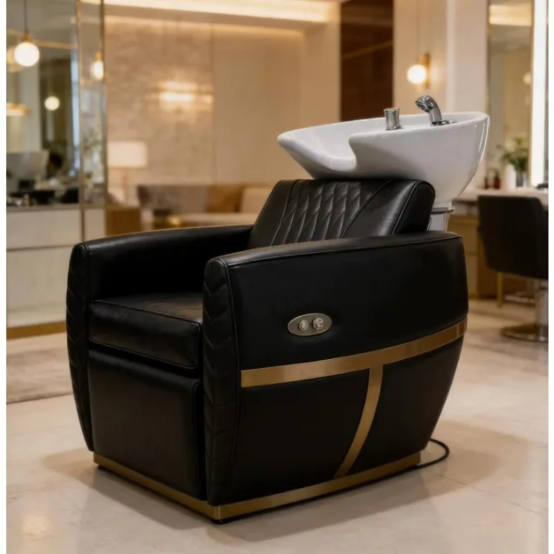 

Современная парикмахерская мойка-кресло для мытья головы лежа с чашей для салонов красоты