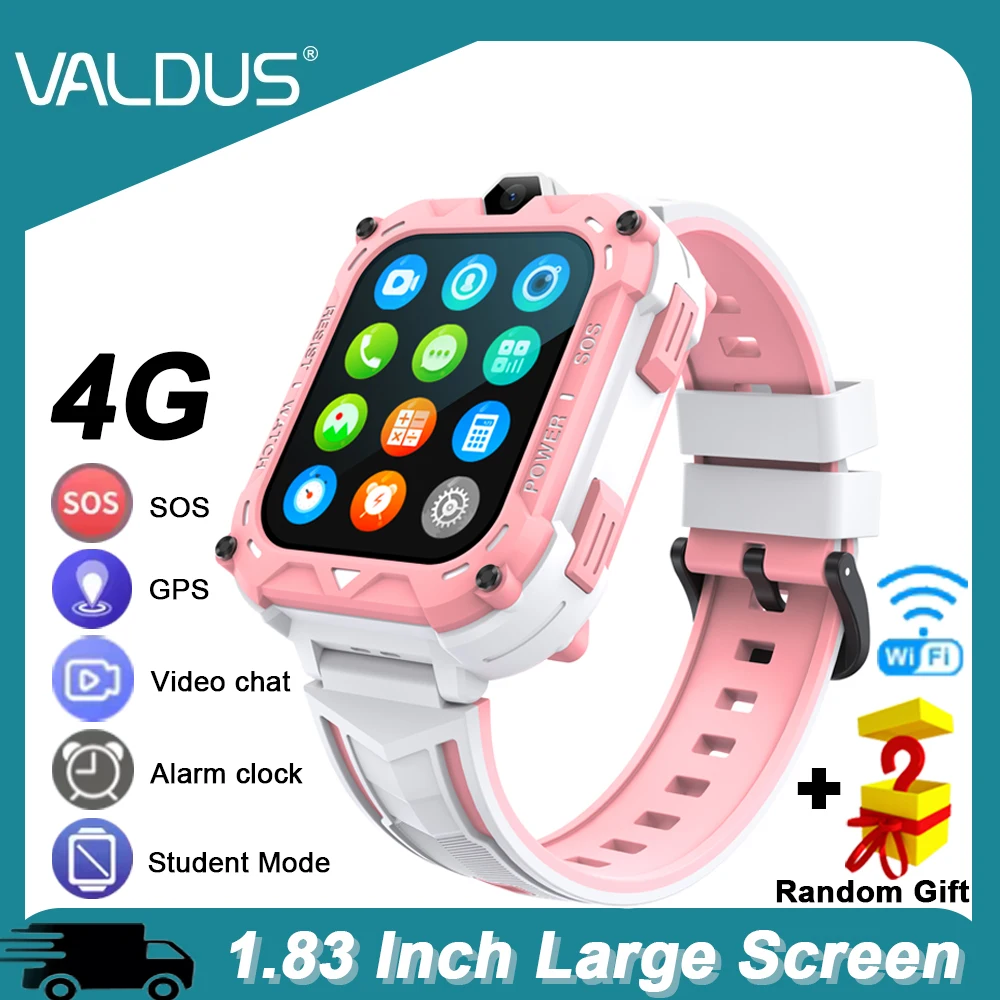 

VALDUS 2025 Новые детские умные часы VK39 4G GPS SOS Видеозвонок WIFI SIM-карта 0,08 Мпиксельная камера Большой экран 4G Часы для детей Подарок