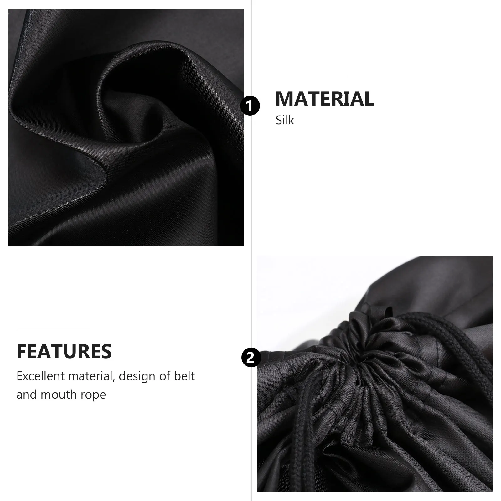 

2pcs Thickened Dust-Proof Storage Household Clothing Shoes Organizer Drawstring Bag Travel Lightweight Durable Black Pouch Large