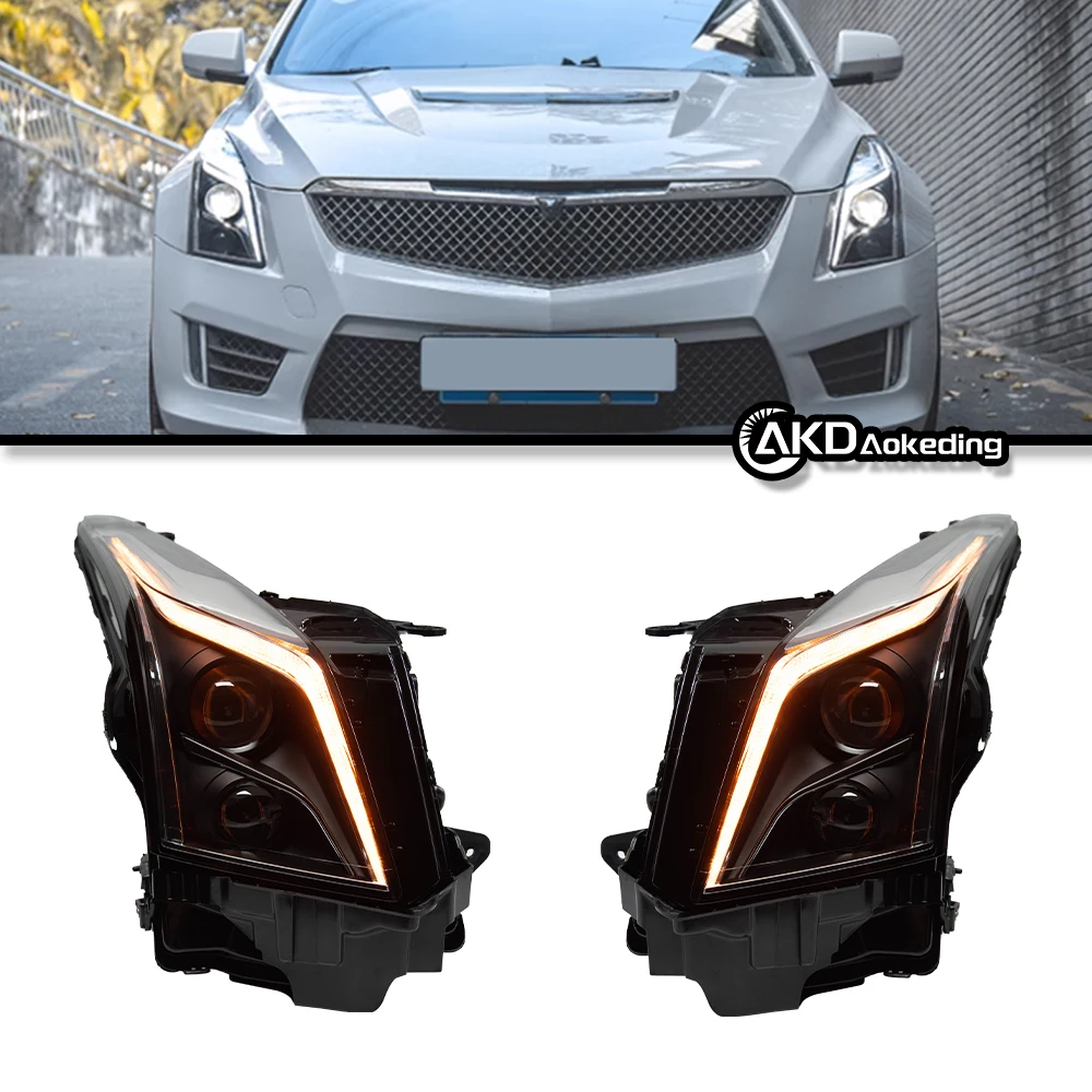 

Auto Parts Headlights For Cadillac ATS 2014-2017 latest Styling LED Daytime Lights Dual Projector Car Accesorios Modified