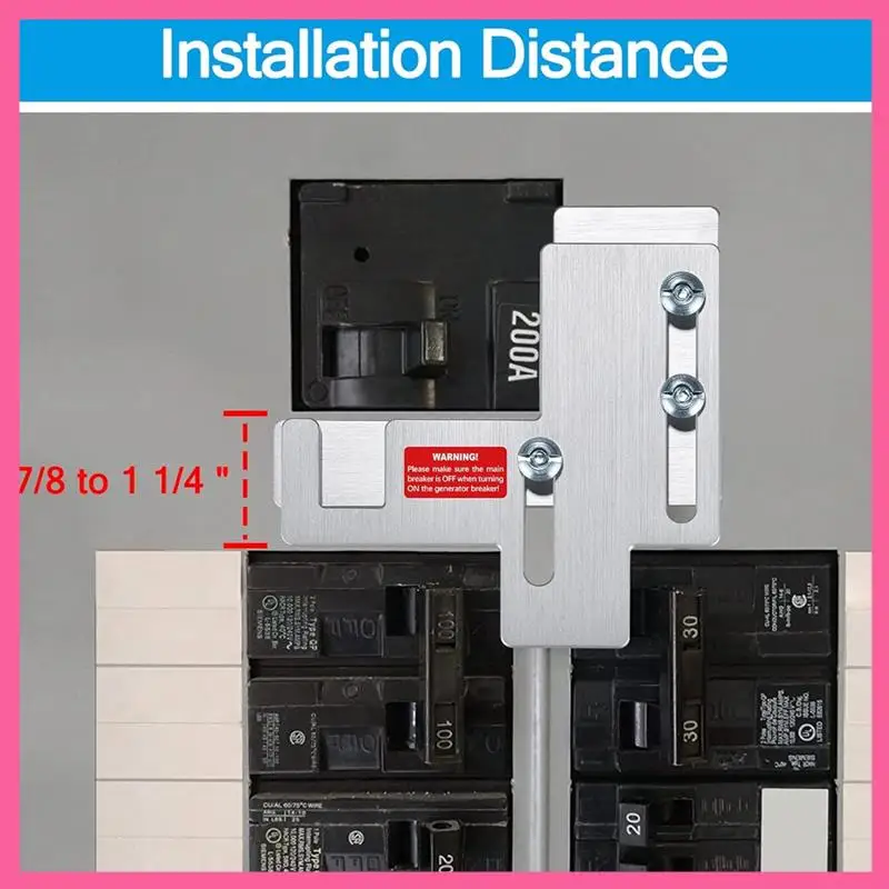 HOT-Generator Interlock Kit For 150Amp Or 200Amp Panels, 7/8-1 1/4 Inches Spacing Between Main And Branch Breaker