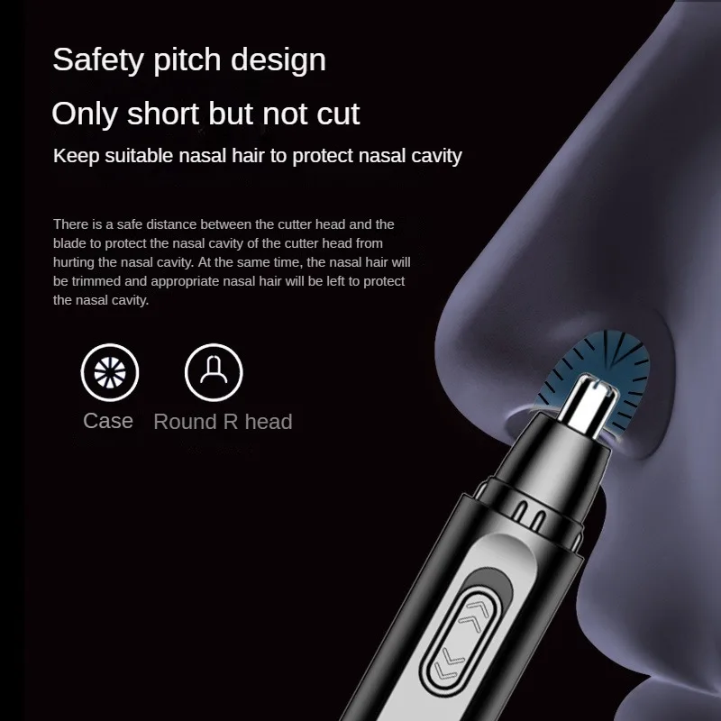 Aparador elétrico do cabelo do nariz para homens e mulheres, aparador de orelha recarregável USB, mini portátil Nose Hair Shaver, impermeável, seguro, limpo