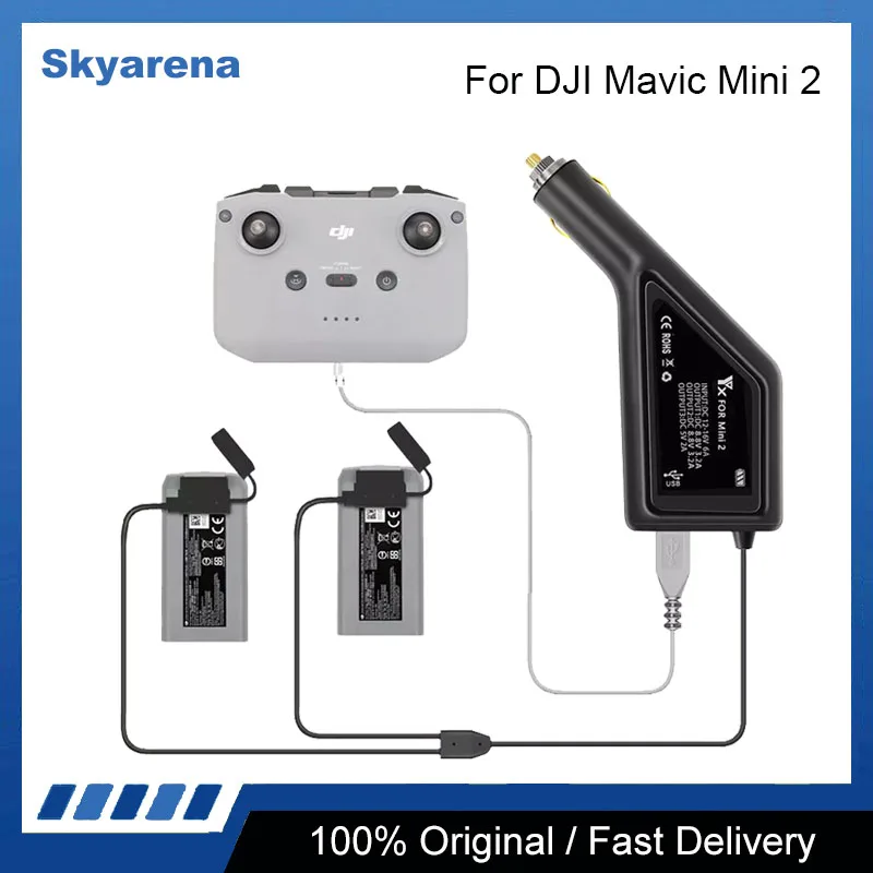 

Outdoor Mavic Mini SE Drone Dual-Battery Car Charger with USB Port Charging Accessories for DJI Mini 2 Remote & Batteries