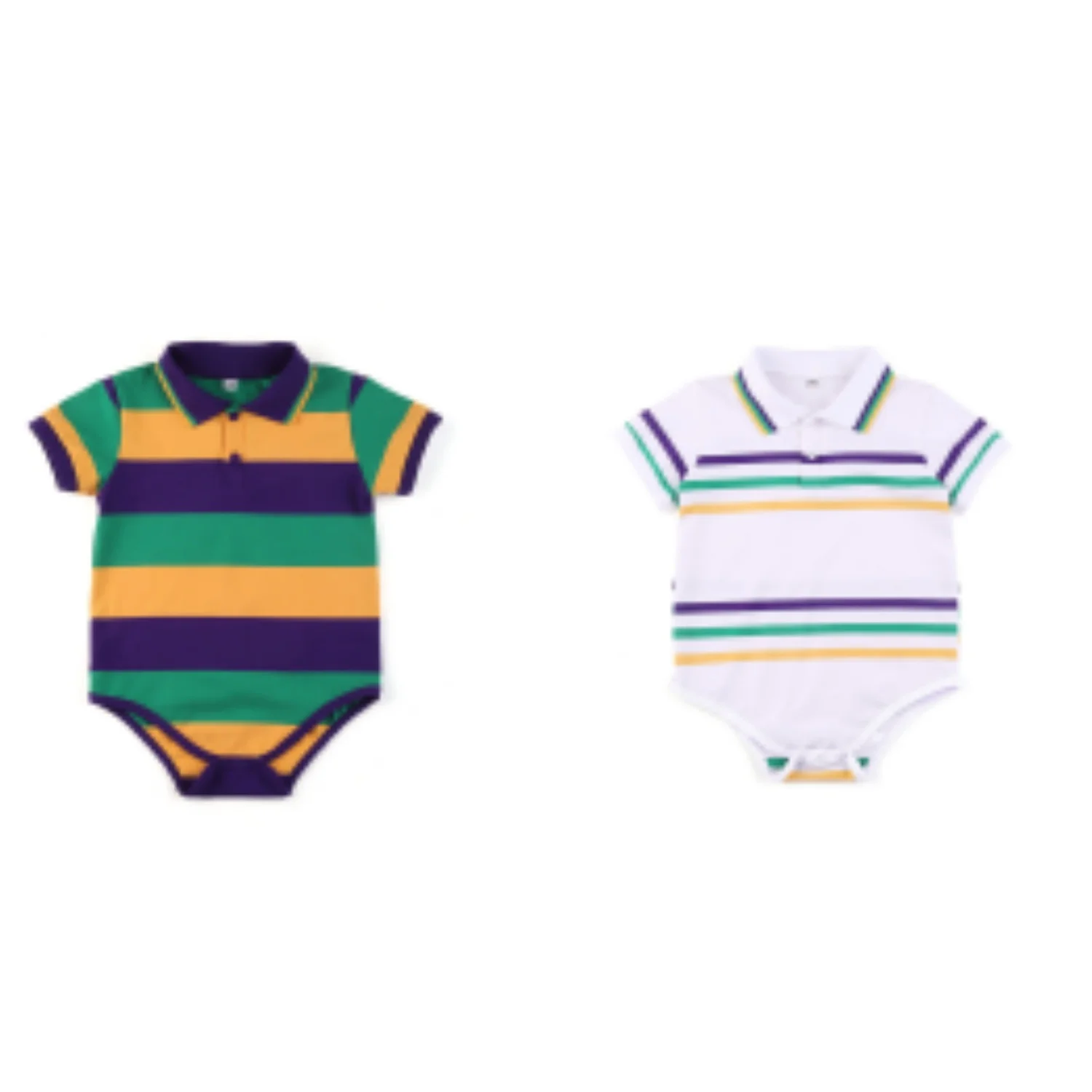 

Summer Cotton Stripe Children Clothing Set Kids Madi Gras Bodysuit Short Sleeve Baby Romper