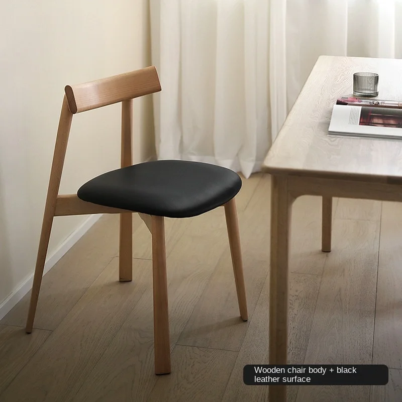 Estilo nórdico madeira maciça jantar cadeira, cadeira do lazer simples para sala de estar, quarto e maquiagem, download gratuito