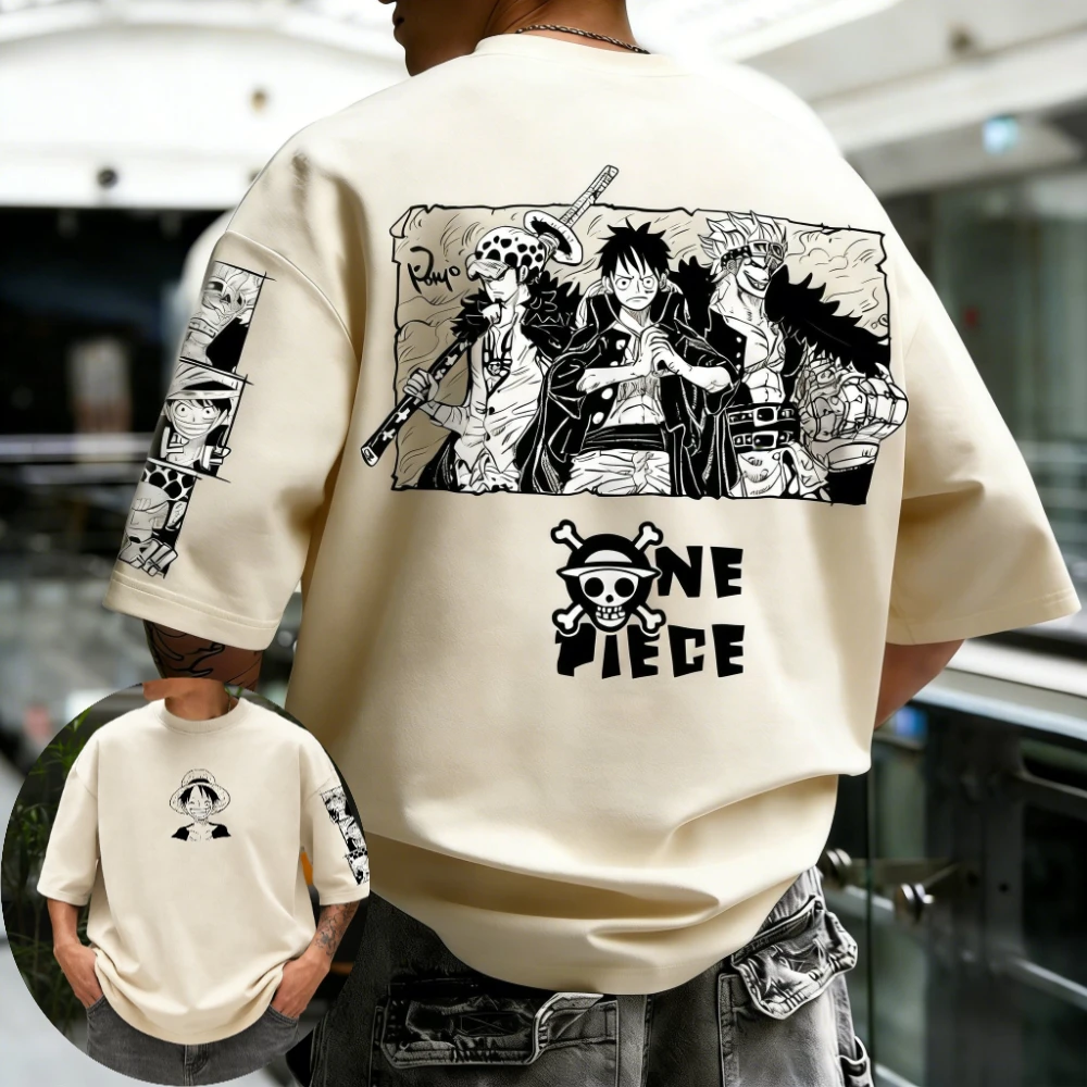 One Piece Men's Women's T-Shirt Monkey D. Luffy Trafalgar D. Water Law Anime Tee Summer Boy's Short Sleeves Parent-child Outfits
