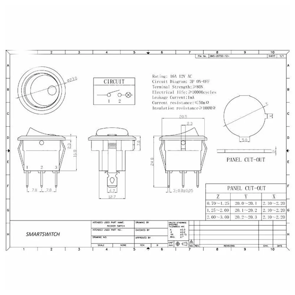 Electrical Equipment Toggle Switch Business Industrial Car Automotive On/Off Rocker Switch Round SPST Boat Dash