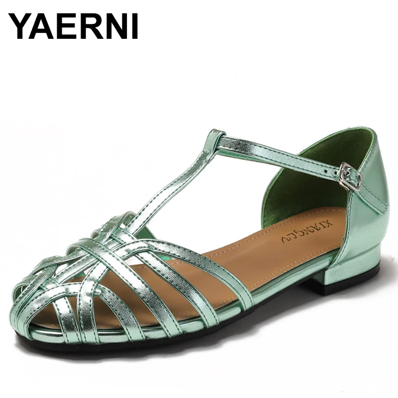 

Женские сандалии, новые летние римские туфли на плоской подошве с узкими ремешками