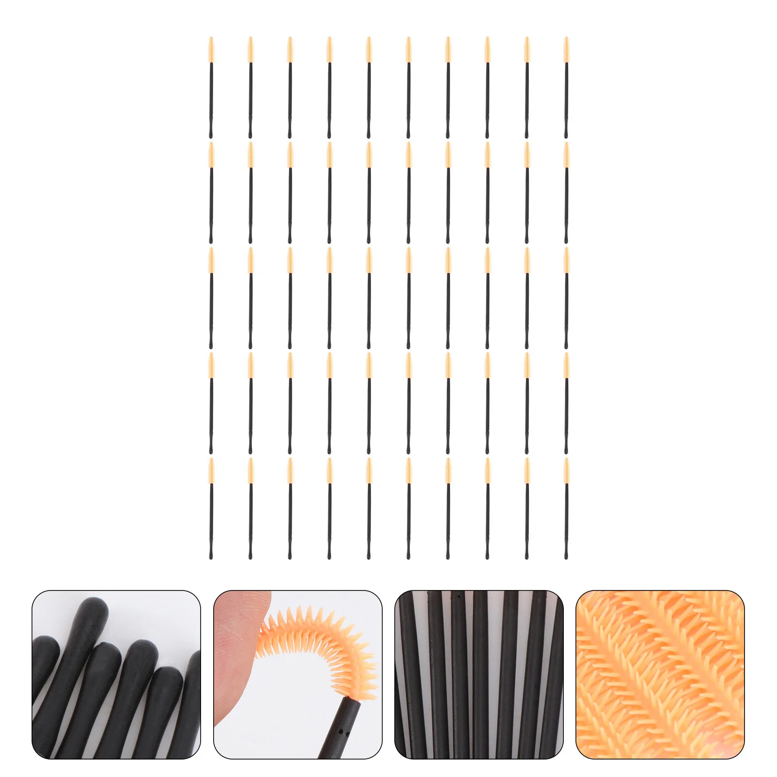 50Pcs Disposable Eyelash Brush Eyebrow Comb Premium Plastic Handle Portable Makeup Mascara Wands for Women Beauty Salon