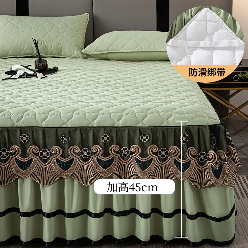 Soybean Fiber with Cotton Filling Bedskirt Mattress Protector Bedspread Fitted Sheet Bedding Bed Sheets Pillowcases Three-piece