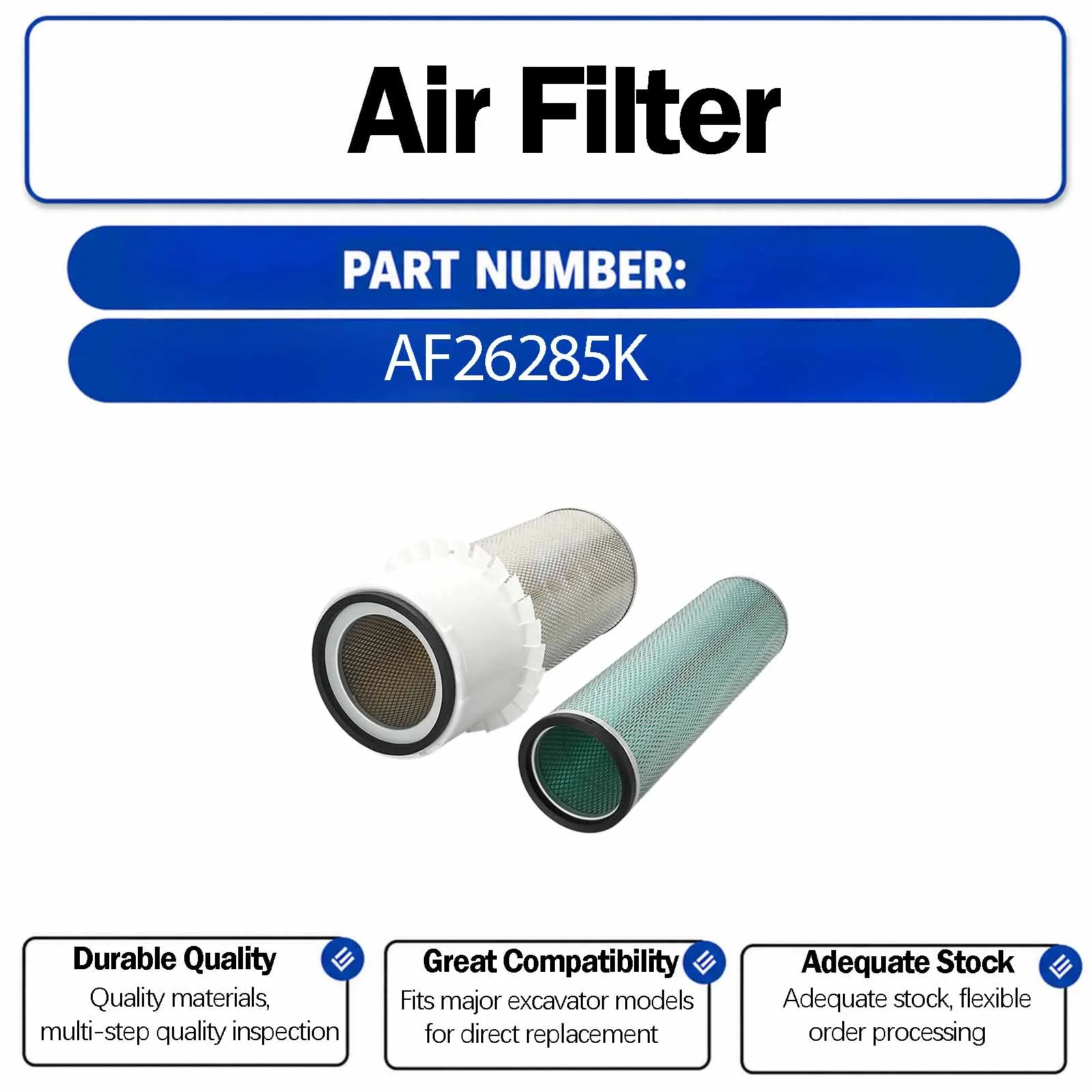 New Air Filter JM-1042AB For Hyundai R140LC-7 R140LC-7A R150LC-7 R160LC-7 R210-5 R210LC-7 R215-5 R215LC-7 R215-7 R215-9C R220-5