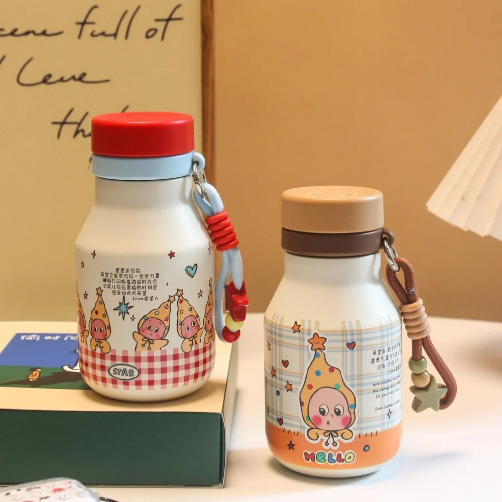 

Kawaii Star Tumbler Cute Stainless Steel Thermal Water Bottle With Straw Portable Cold Hot Thermos For Coffee Tea Kids Girl Gift