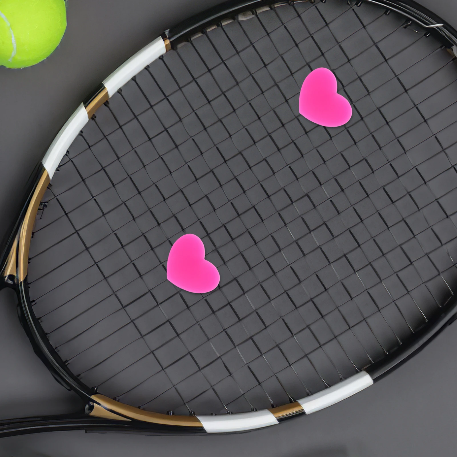 

6pcs Silicone Tennis Racket Dampeners Heart Shape Vibration Reducer Shock Absorber For All Types Stable Performance Easy Install
