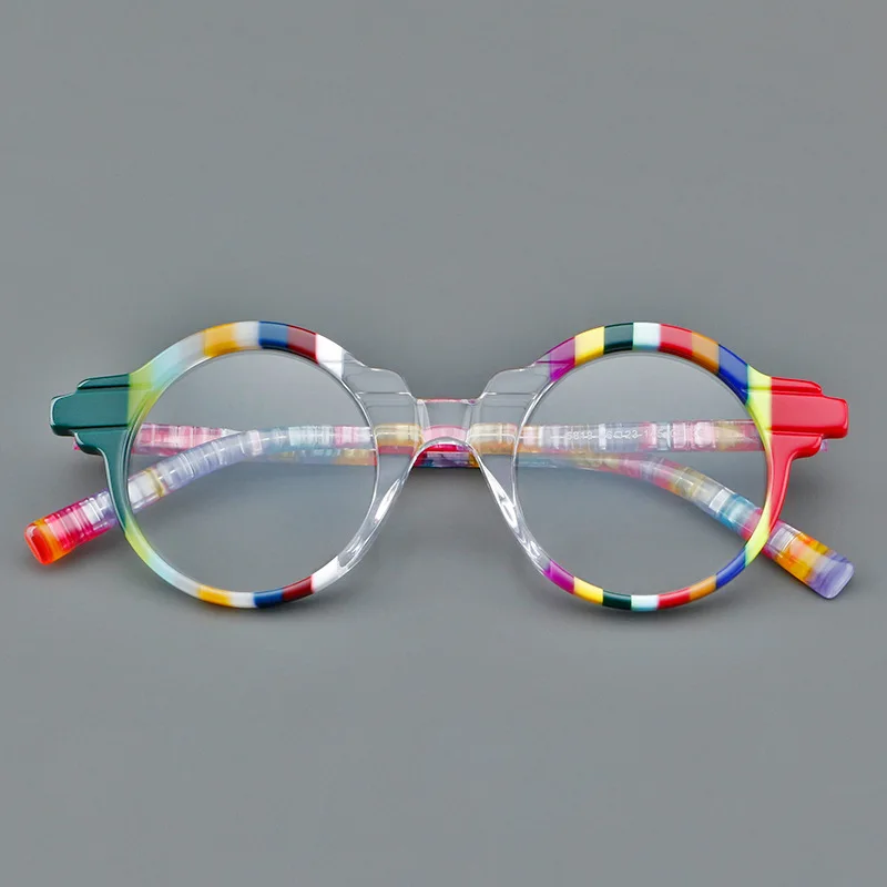 Vcka vintage acetat myopie brille rahmen runde frauen männer benutzer definierte optische rezept brillen luxus brillen-0,5 bis-10 – Detail 9