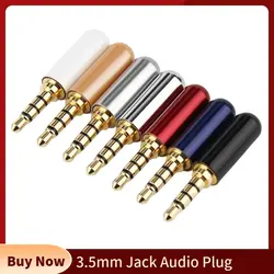 Audio Jack 3.5mm 4 Pole Earphone Connector 3.5 mm Headphone Plug Microphone Connectors Soldering Speaker Wire Multi Color