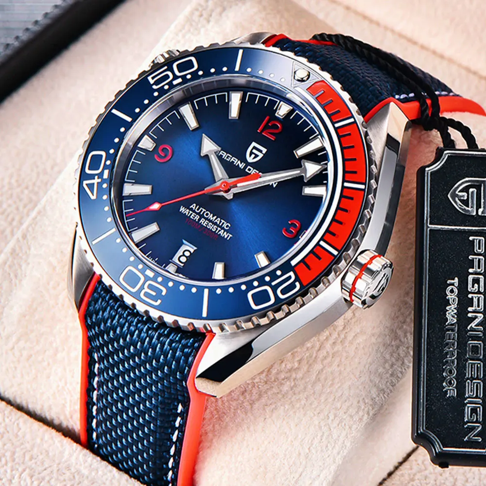 PAGANI DESIGN Top-Marke Sportliche Herren-Mechanikuhr Keramik-Lünette Wasserdichte Automatik-Armbanduhr Neue Saphirglas-Uhren für Männer