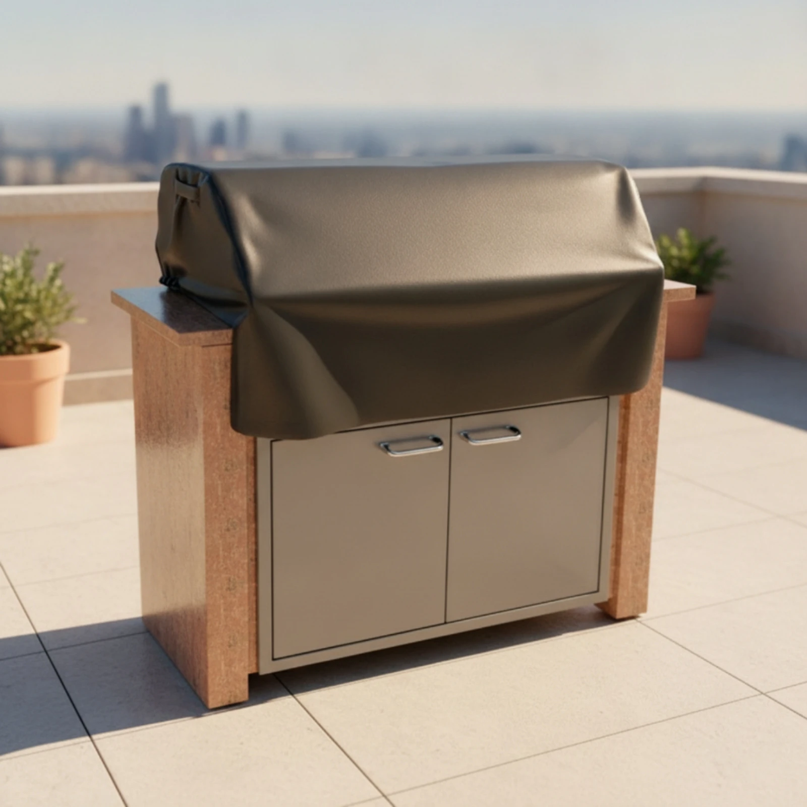Built-in Grill Top Cover Protection Built-in Grill Cover Colorfast Resistant With Storage Bag for Patio view 3