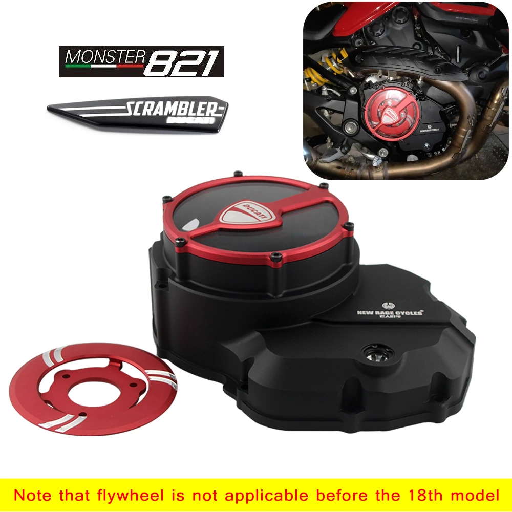 

Motorcycle Engine Magneto Cover For Ducati Monster 821 Scrambler 800 Modified Transparent Clutch Cover Engine Side Cover Magneto