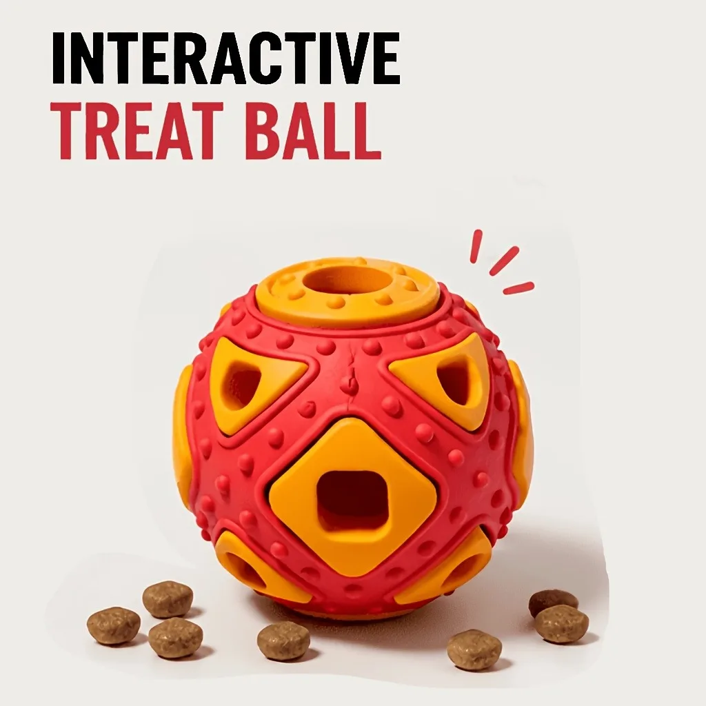 Pet Puzzle Treat Dispenser Ball Chew-Resistant and Tooth-Friendly Dog Boredom Relief Toy Suitable for Small,Medium,Large Dogs