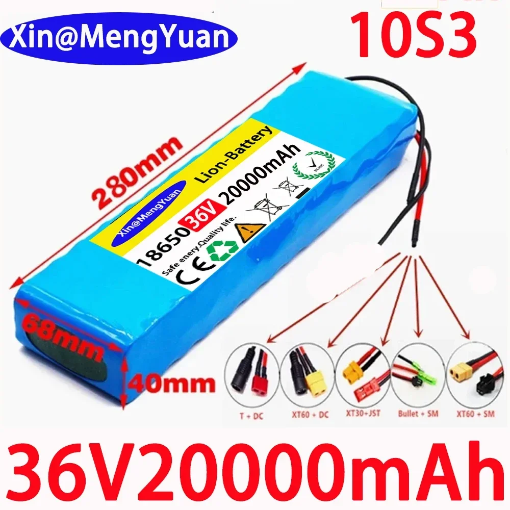 

Electric scooter 36V Battery 10S3P 20000mAh 18650 Battery pack 500W 36v lithium electric bike battery Rechargeable li-ion